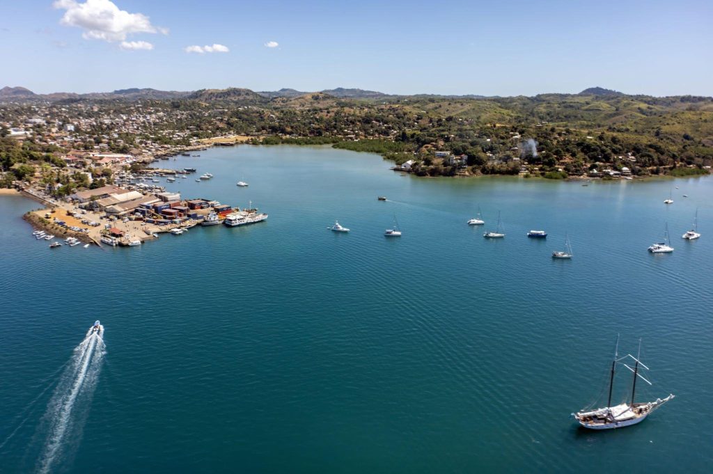 Hell Ville, the capital of the island of Nosy Be. Madagascar. Aerial view.