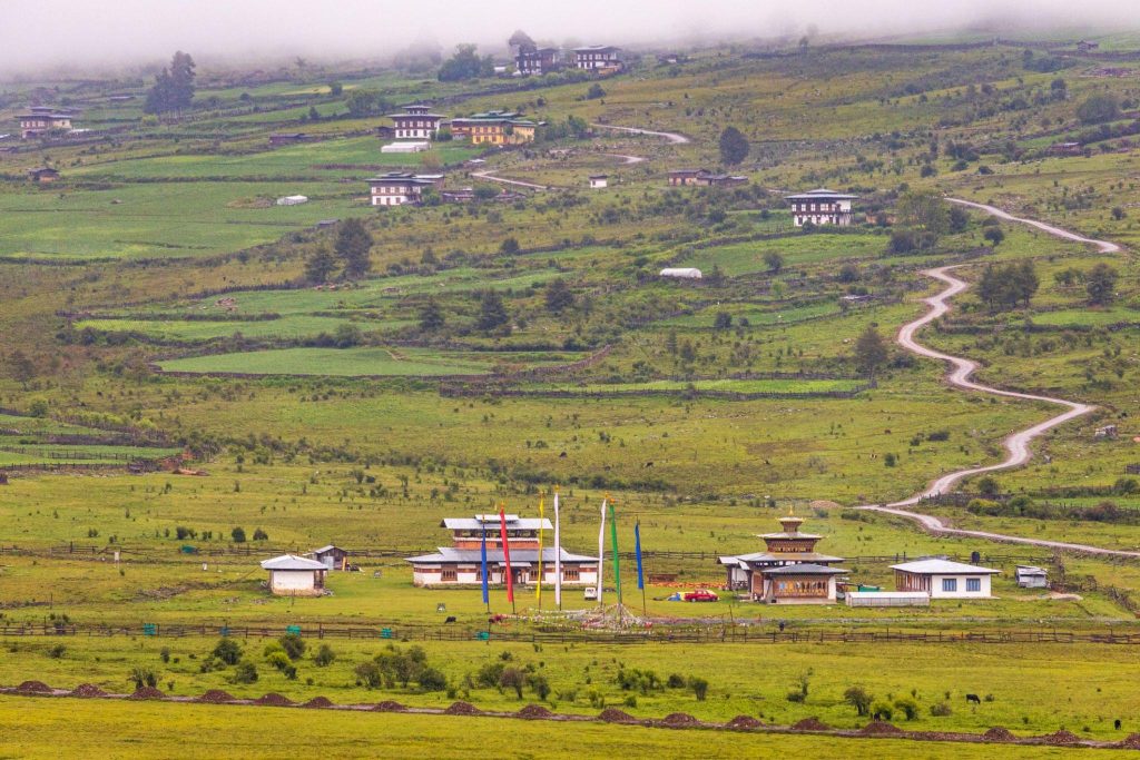 Idyllic landscape of Bhutan's countryside