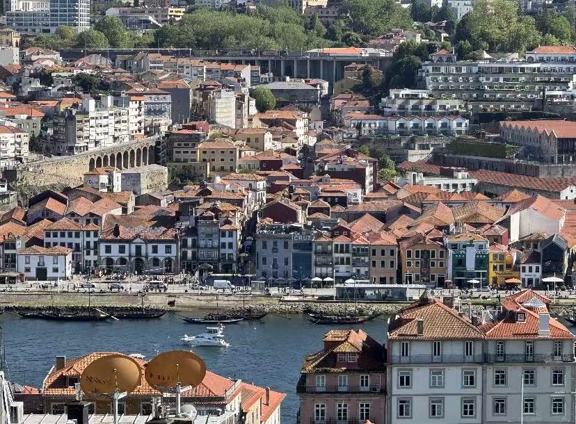 Sunlight spills over the Douro, gilding Porto's sea of terracotta roofs